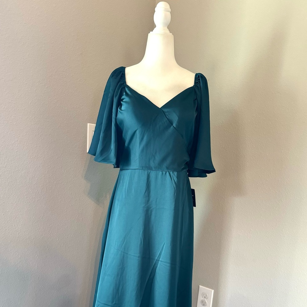 Baltic Born Deep Topaz Lilian Satin Maxi Dress - Picture 5 of 8